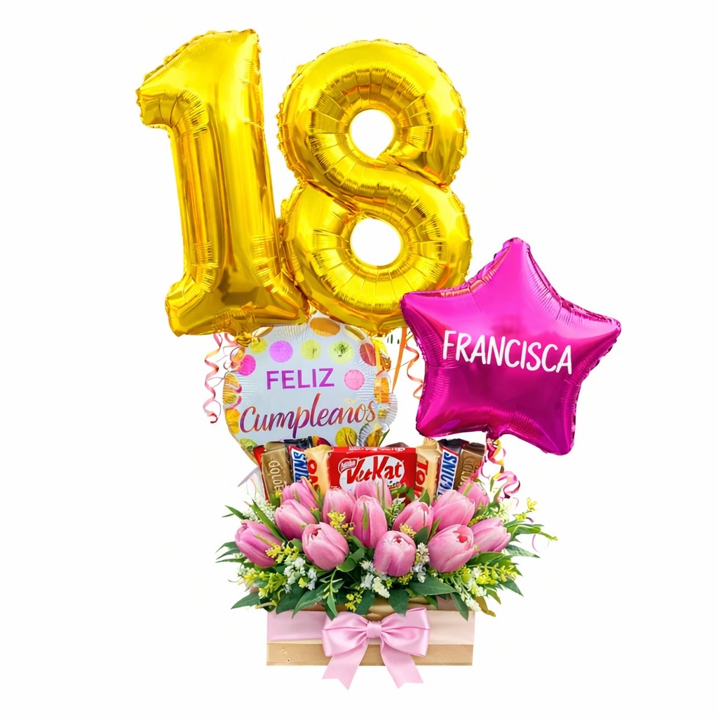 ARREGLO FLORAL CON FLORES NATURALES Y PERSONALIZADO