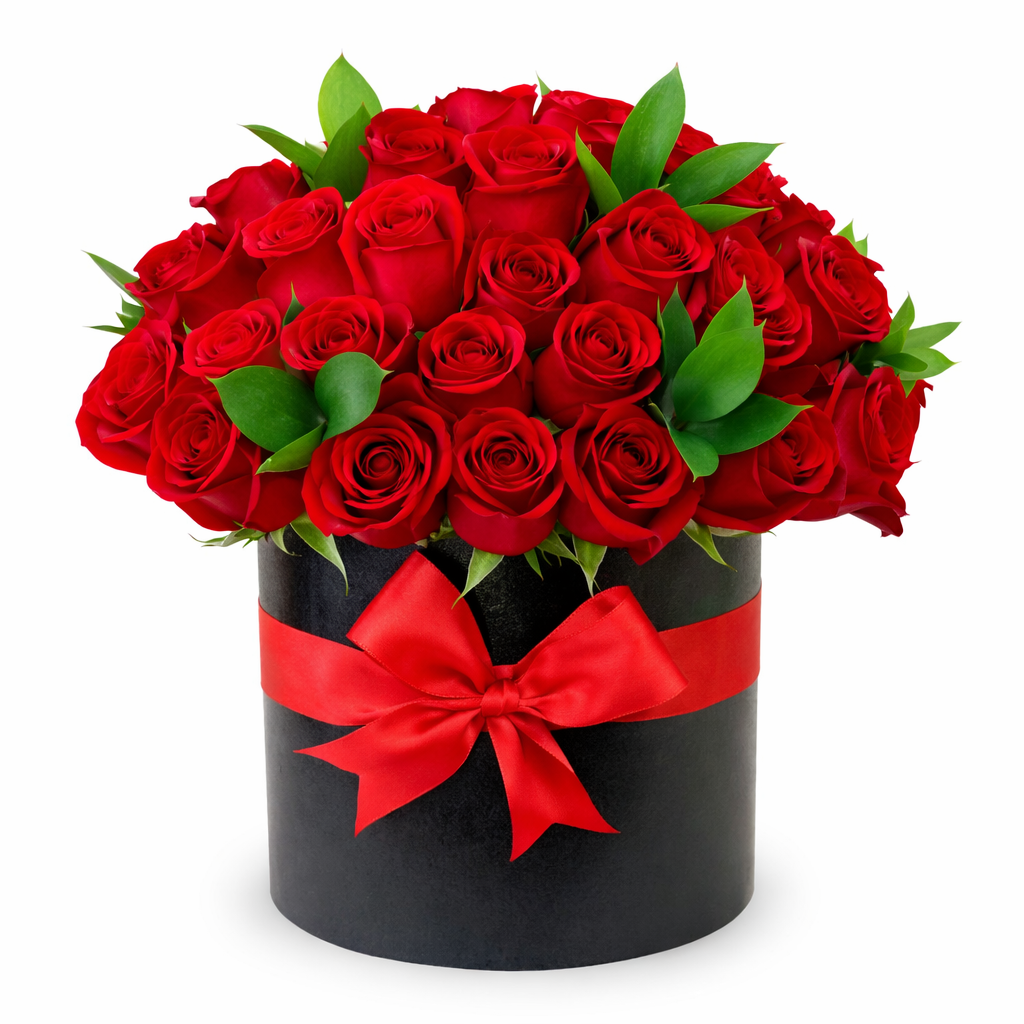 BOX CON 25 ROSAS ROJAS PARA SAN VALENTIN